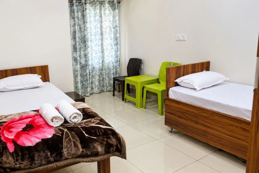 Twin sharing room accommodation at Siddhant School of Yoga