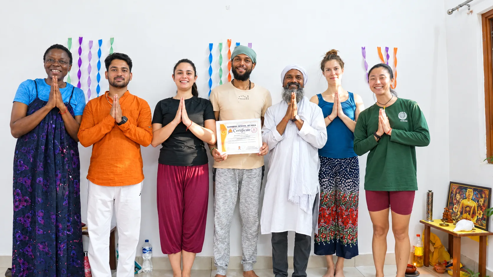 Committed yoga teachers training students at Siddhant School of Yoga