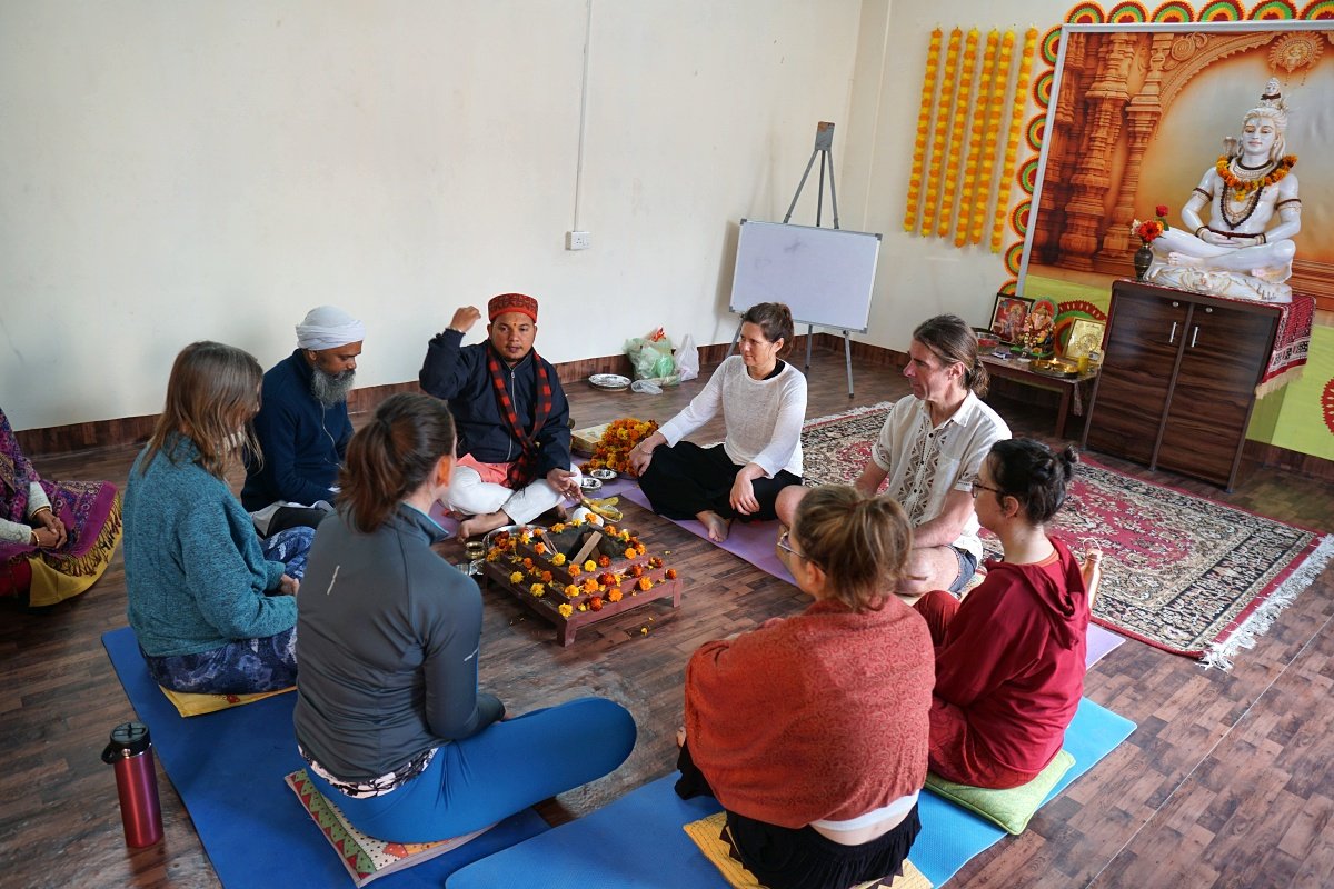 Sacred Vedic havan fire ceremony in Rishikesh