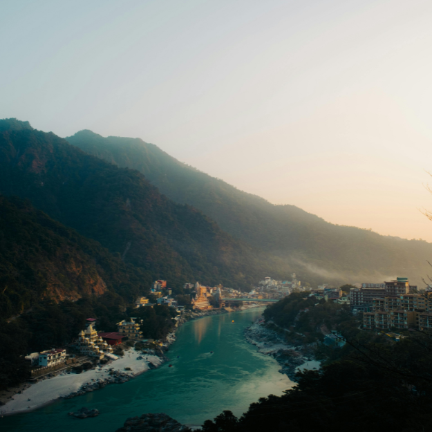 Sacred emerald waters of Mother Ganga in Rishikesh
