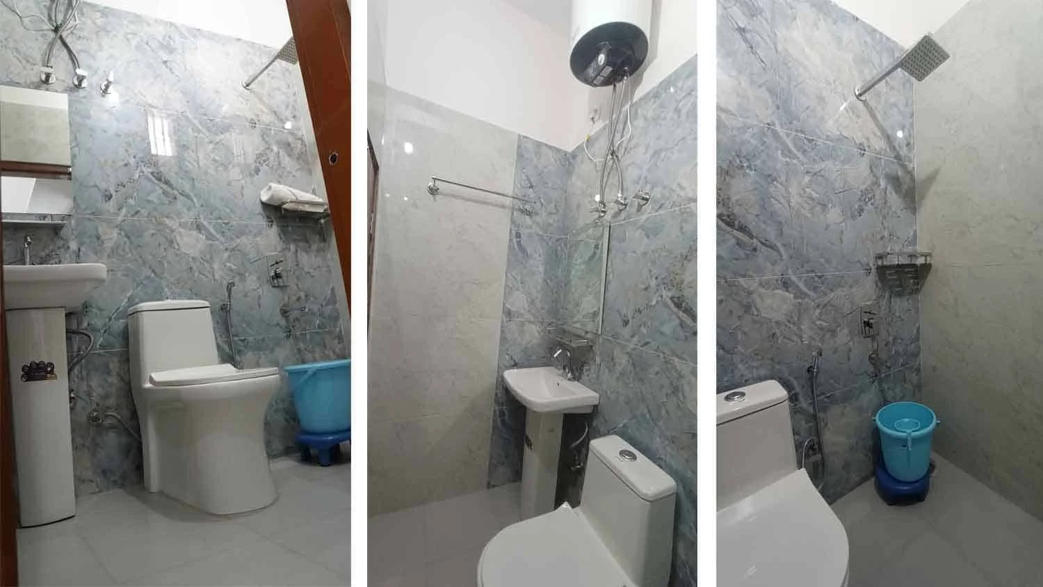 Washroom with 24/7 hot water shower at Siddhant School of Yoga